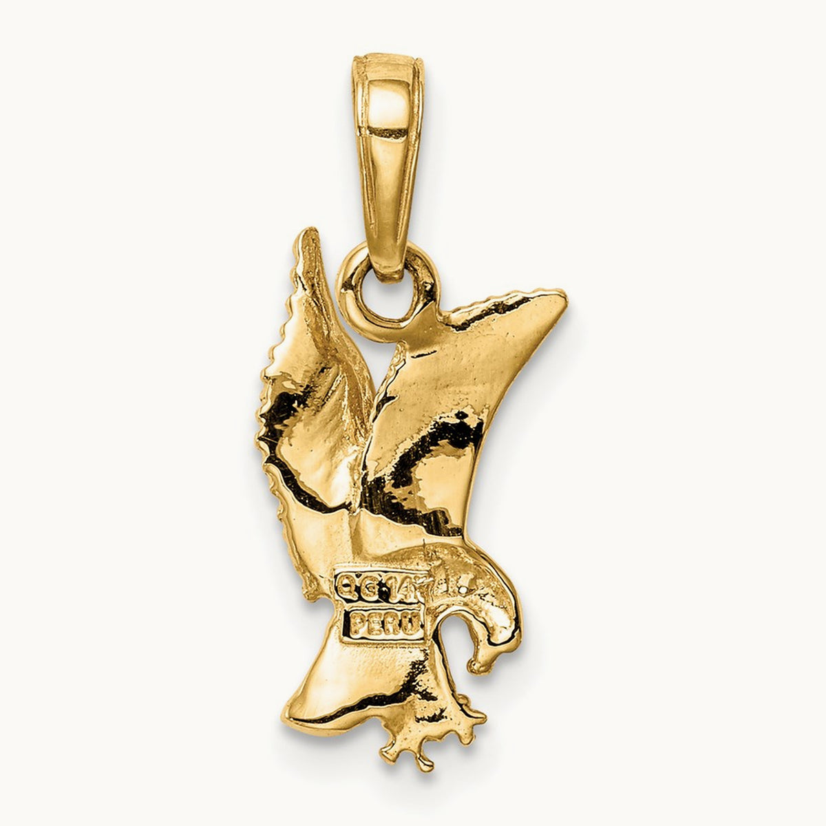 Eagle Landing Pendant, 14K