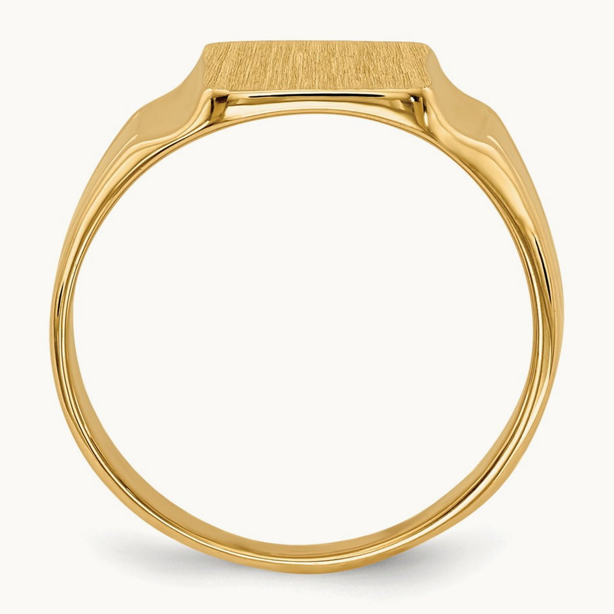 7.5x9mm Closed Back Signet Ring, 14K