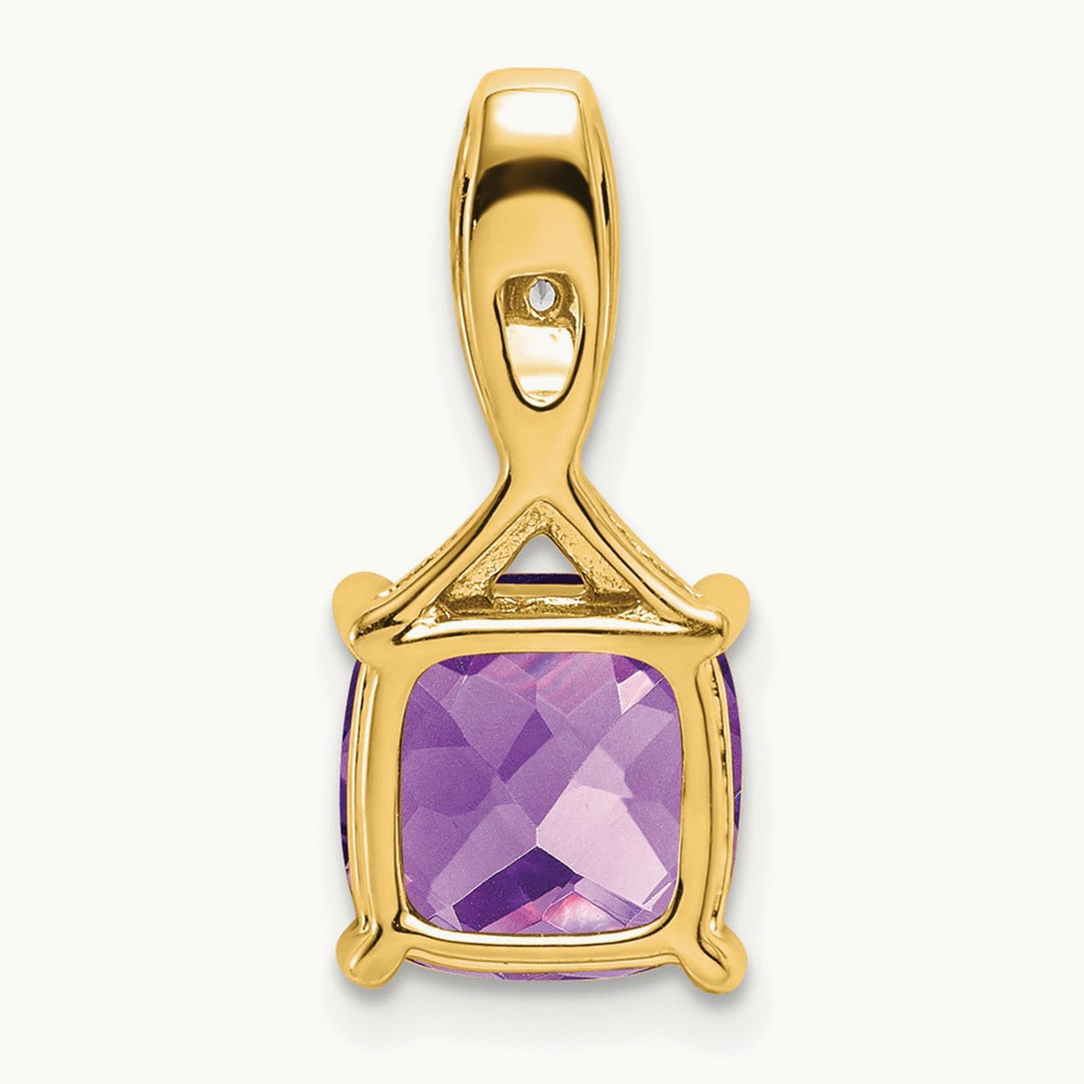 Cushion Amethyst and Diamond Pendant — photo set