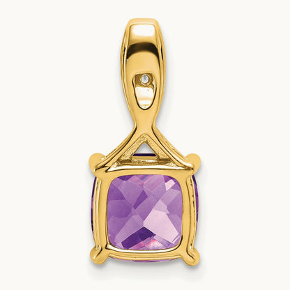 Cushion Amethyst and Diamond Pendant — photo set