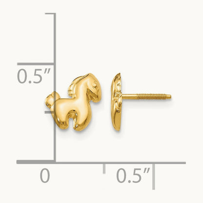 Madi K Pony Screwback Earrings, 14K