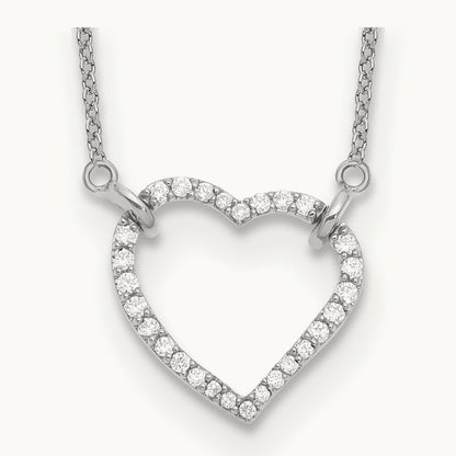Heart Necklace, 0.20 ct tw Lab-Grown Diamond — 14K White Gold