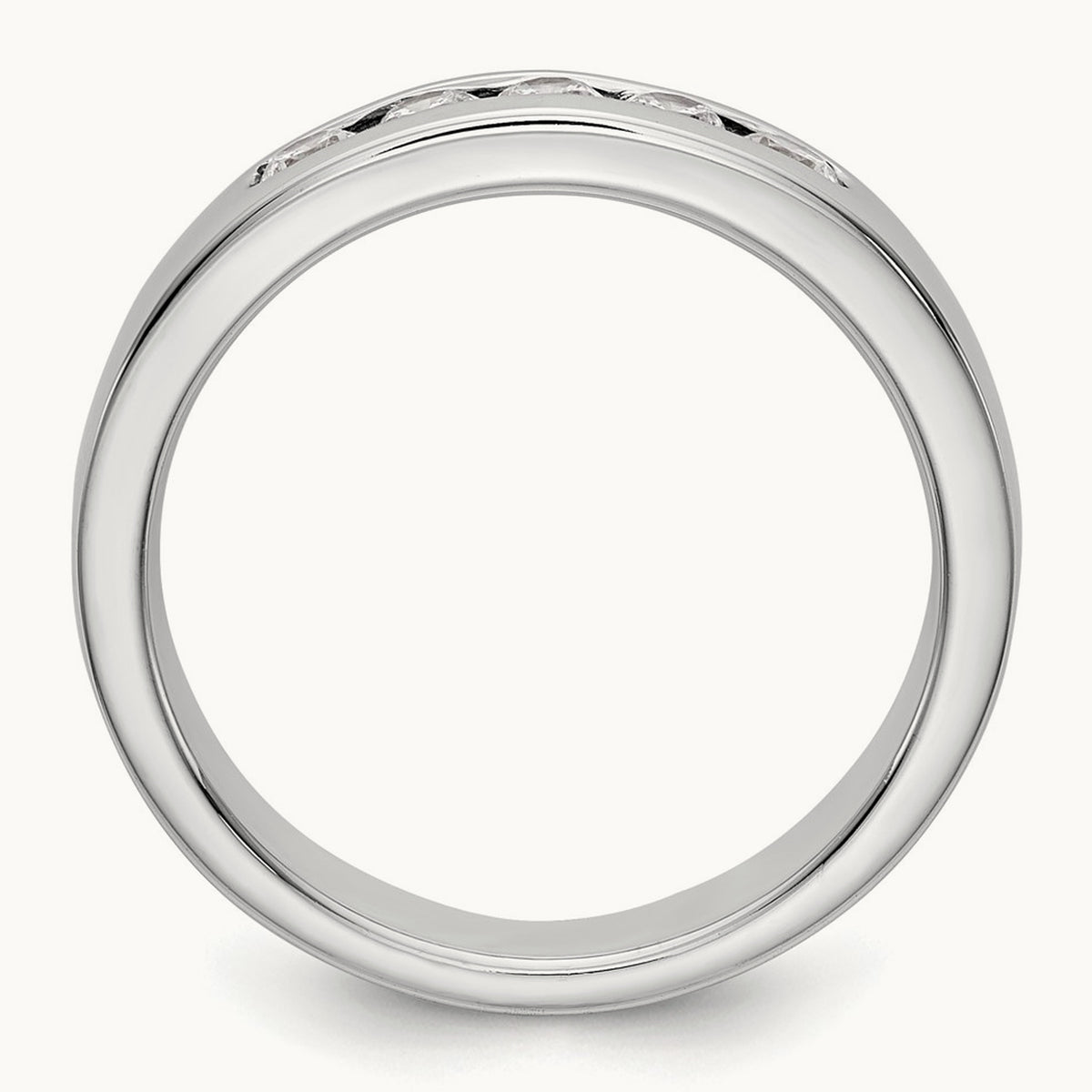 5-Stone Diamond Channel Band, 14K White Gold
