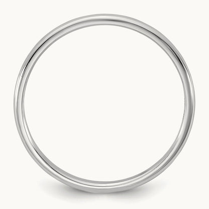 Lightweight Half Round Band, 1.5mm, 10K White Gold
