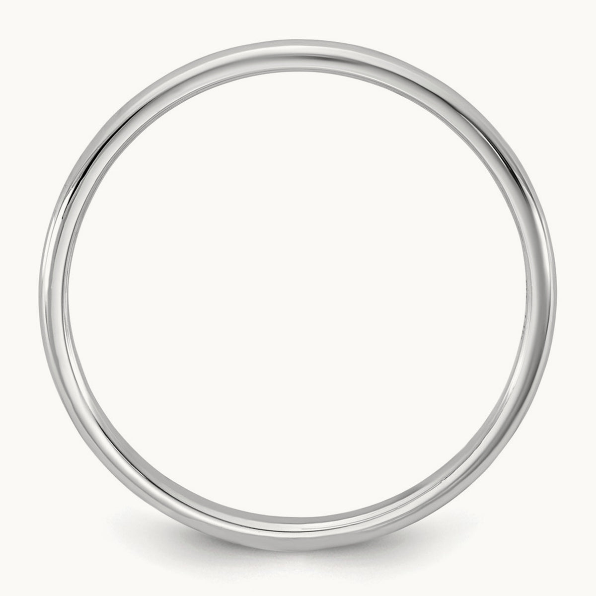 Lightweight Half Round Band, 1.5mm, 10K White Gold