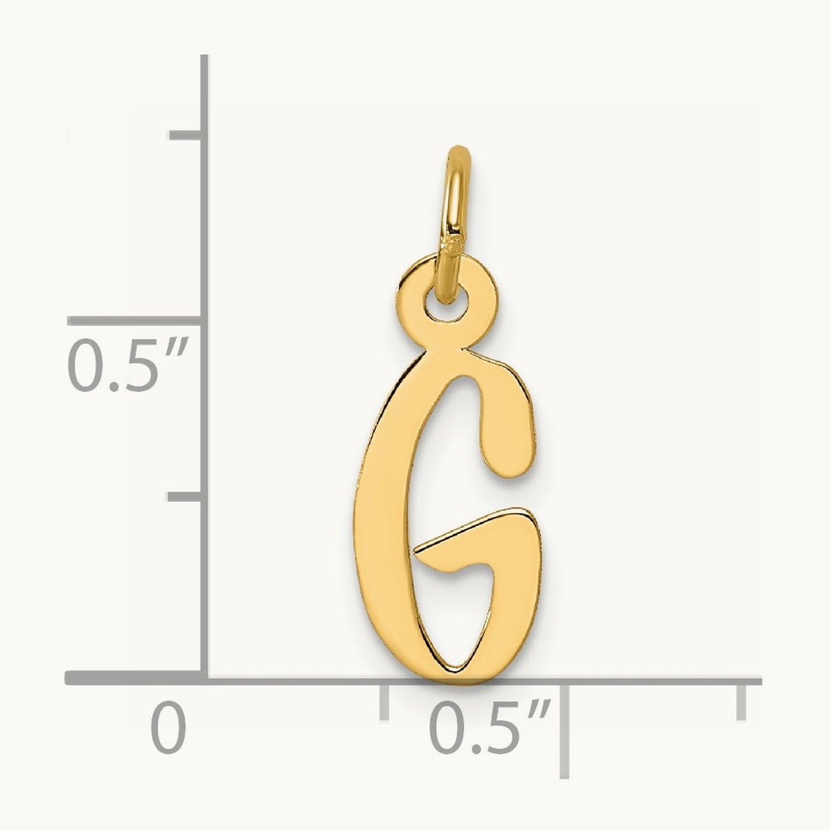 Slanted Block Initial Charm — 14K Yellow Gold, G