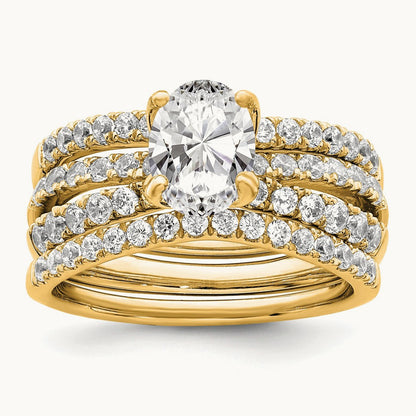 Oval Engagement Ring, 1.50 ct tw Lab-Grown Diamond — 14K Yellow Gold