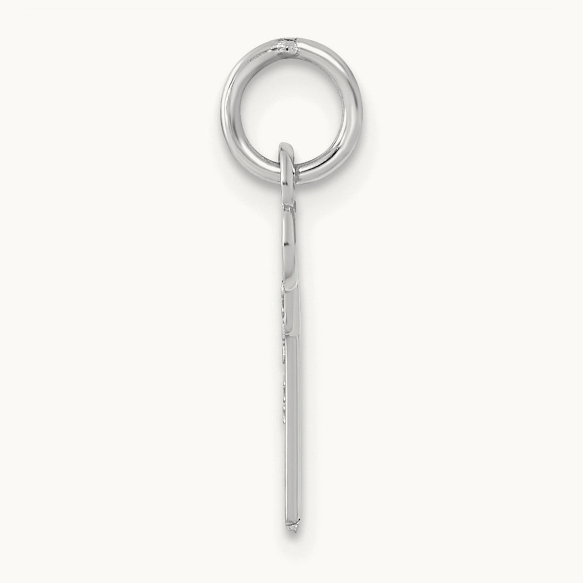 Key Initial Charm — 14K White Gold, D