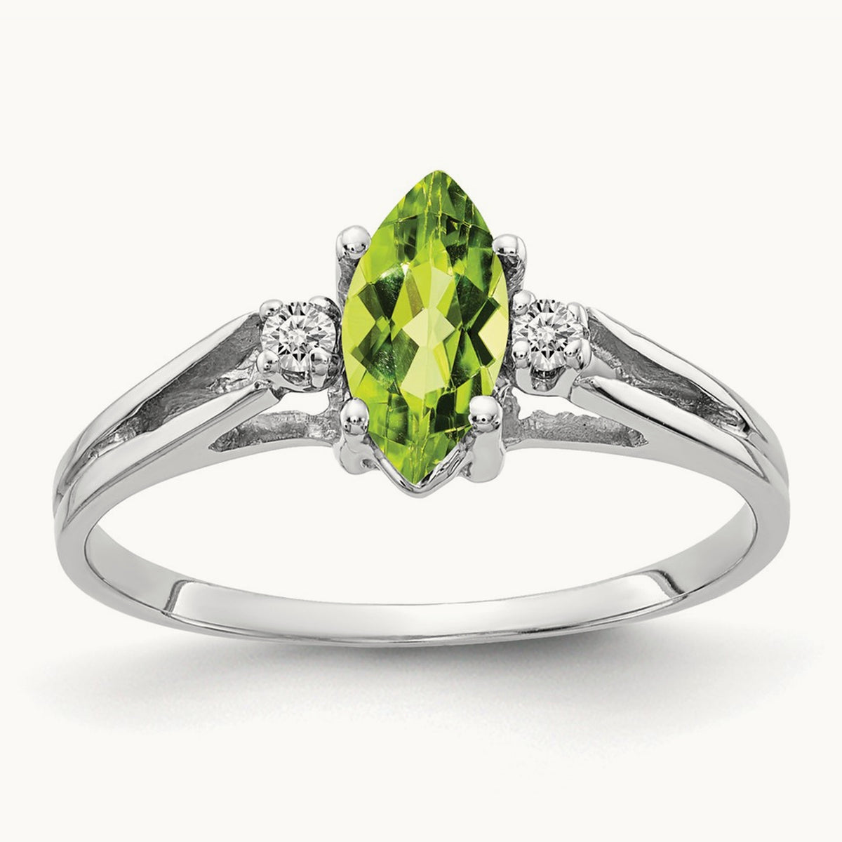 Marquise Peridot AA Diamond ring — photo set
