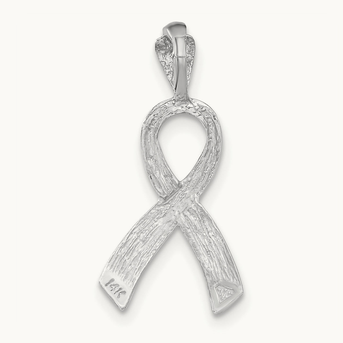 Diamond-cut Awareness Pendant — 14K White Gold