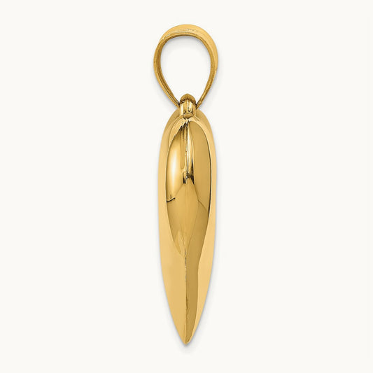 Polished 3-D Puffed Heart Pendant, 14K
