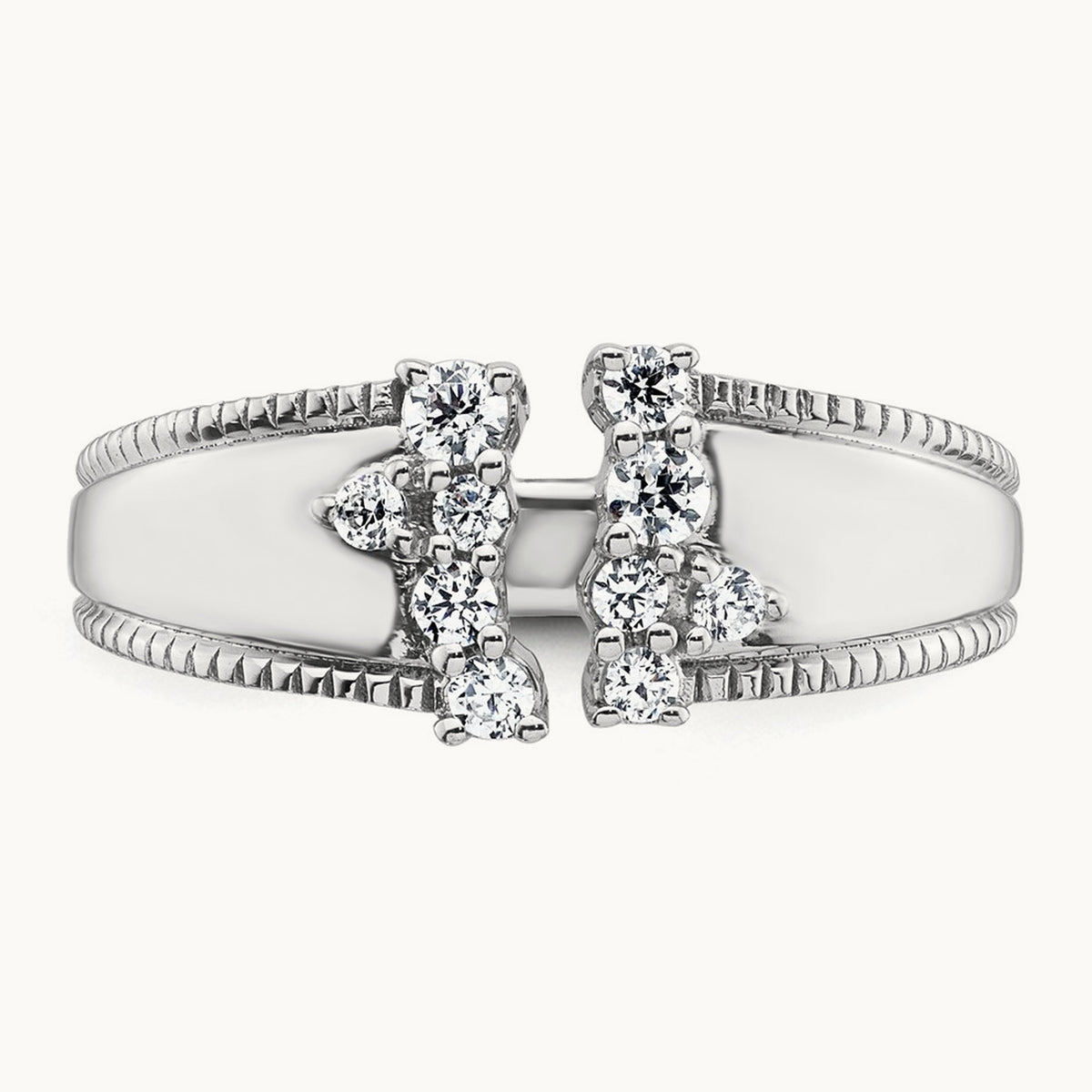 Open Cuff Fashion Ring — 14K White Gold, 7