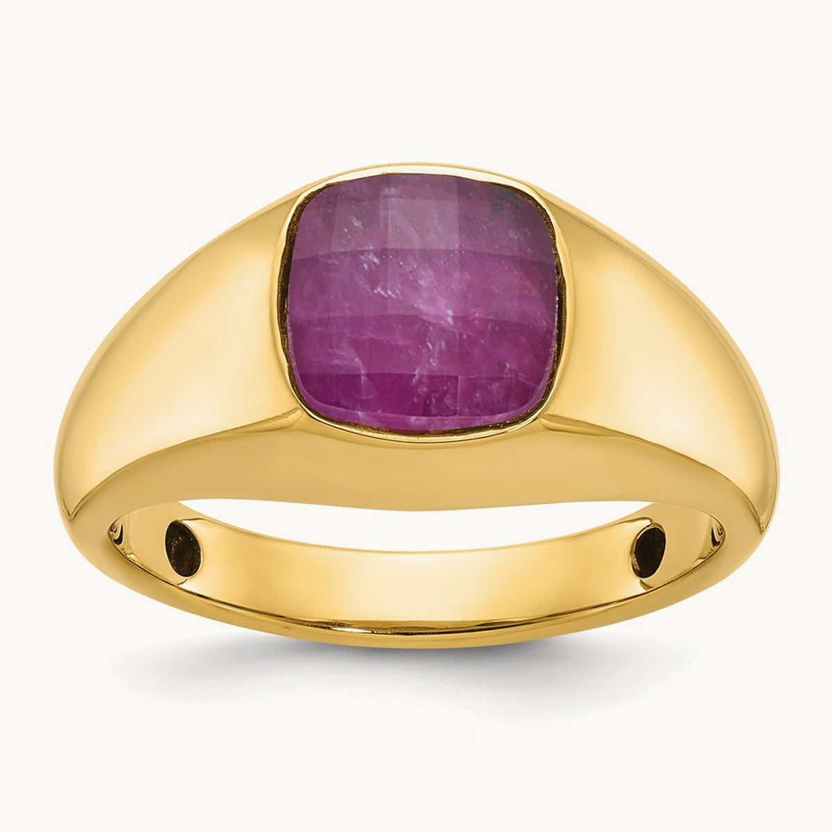 IBGoodman Men's Ruby Doublet Stone Complete Ring, 14K