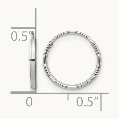 Madi K White Gold Endless Hoop Earrings, 14K