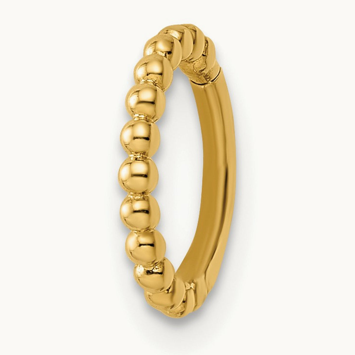 14 Gauge Beaded Cartilage Ring, 14K