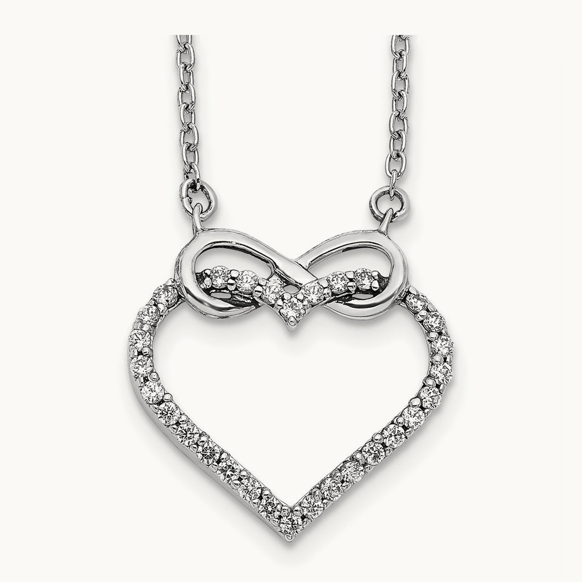 Infinity Heart Necklace, 0.25 ct tw Lab-Grown Diamond