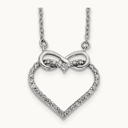 Infinity Heart Necklace, 0.25 ct tw Lab-Grown Diamond