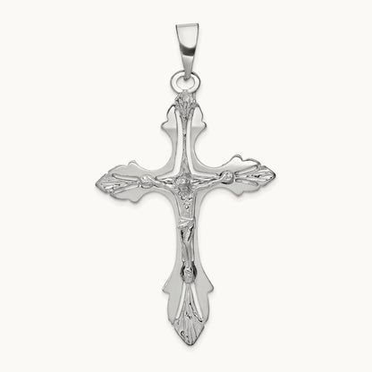 Crucifix Pendant, 14K White Gold