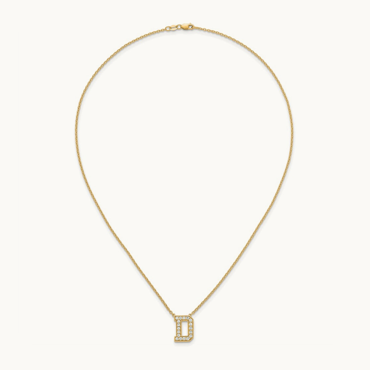 Initial Necklace — 14K Yellow Gold, D, 1/2 ct