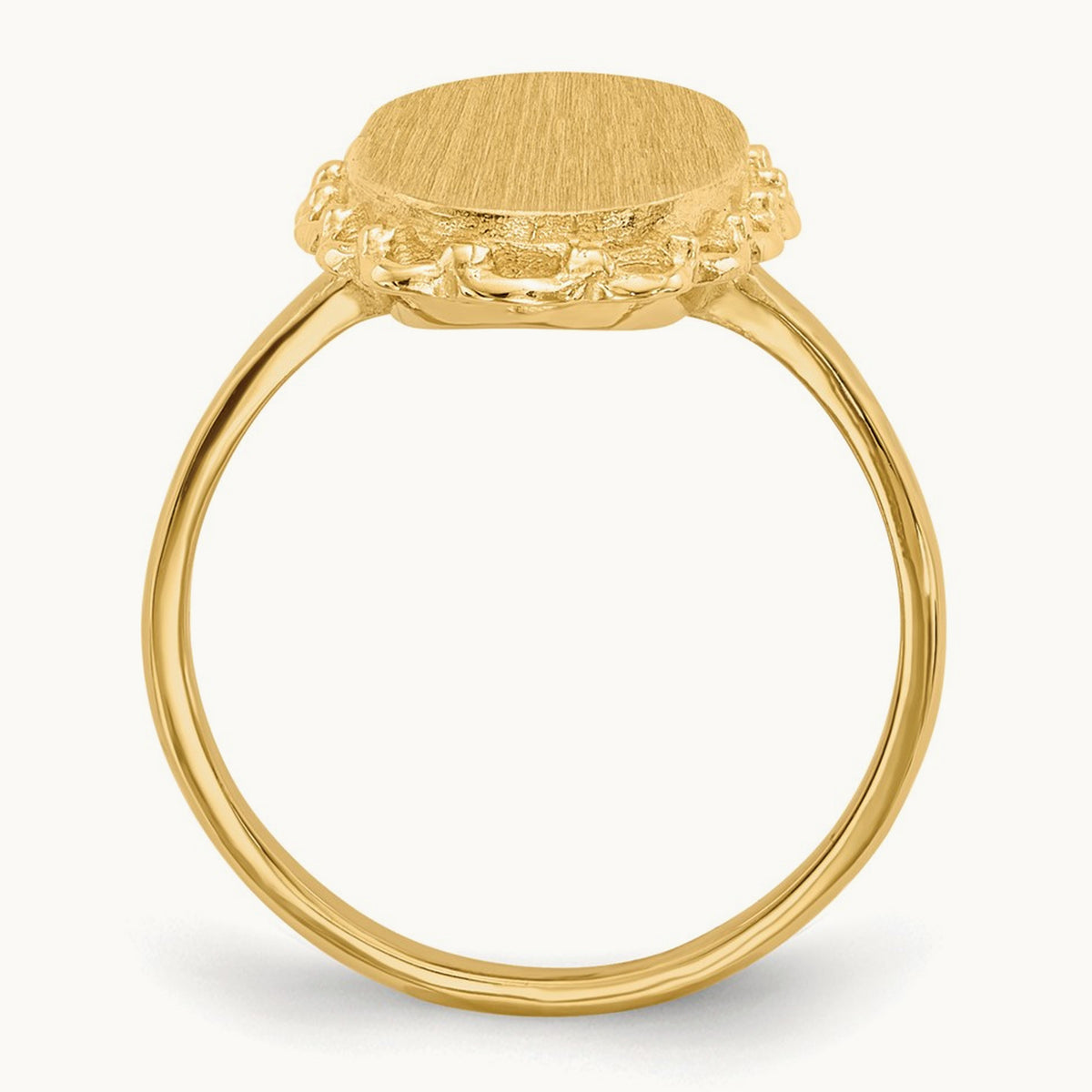 9.0x16. Open Back Signet Ring, 0mm, 14K