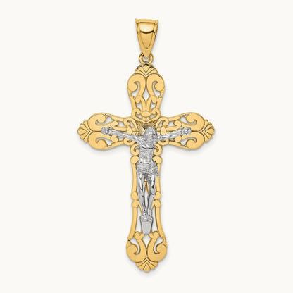 Crucifix Charm, 14K Two-tone