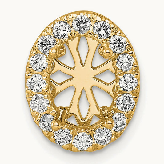 Semi-Mount Halo Chain Slide Pendant, 0.50 ct tw Lab-Grown Diamond — 14K Yellow Gold, One Size