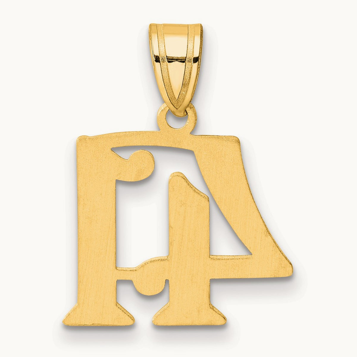Polished Number 41 Pendant, 14K
