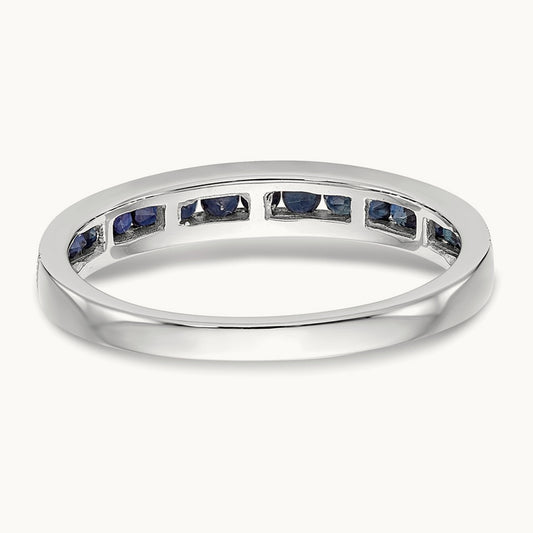 Blue Sapphire Band, 14K White Gold