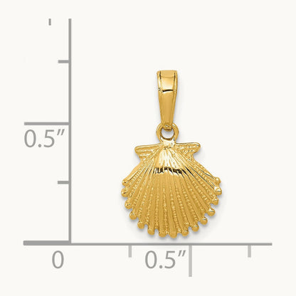 Scallop Shell Pendant, 14K