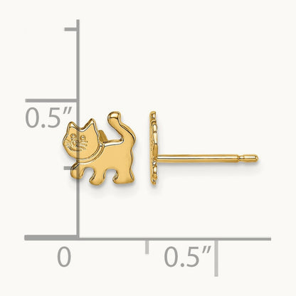 Madi K Kitten Post Earrings, 14K