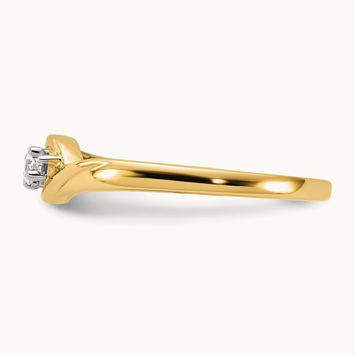 3-stone Diamond Ring — 14K Yellow Gold, 7