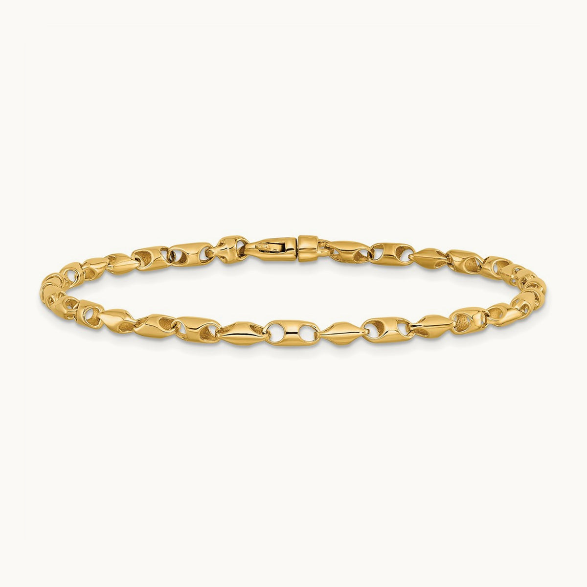 Fancy Link Bracelet, 3.1mm, 14K