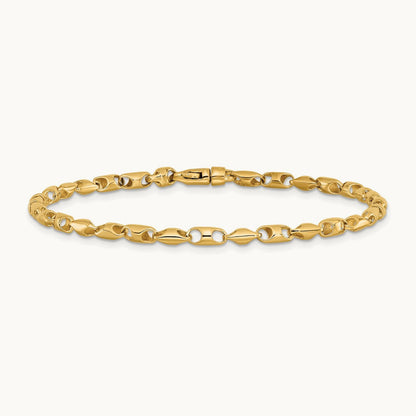 Fancy Link Bracelet, 3.1mm, 14K