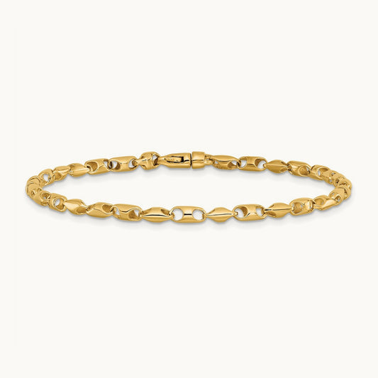 Fancy Link Bracelet, 3.1mm, 14K