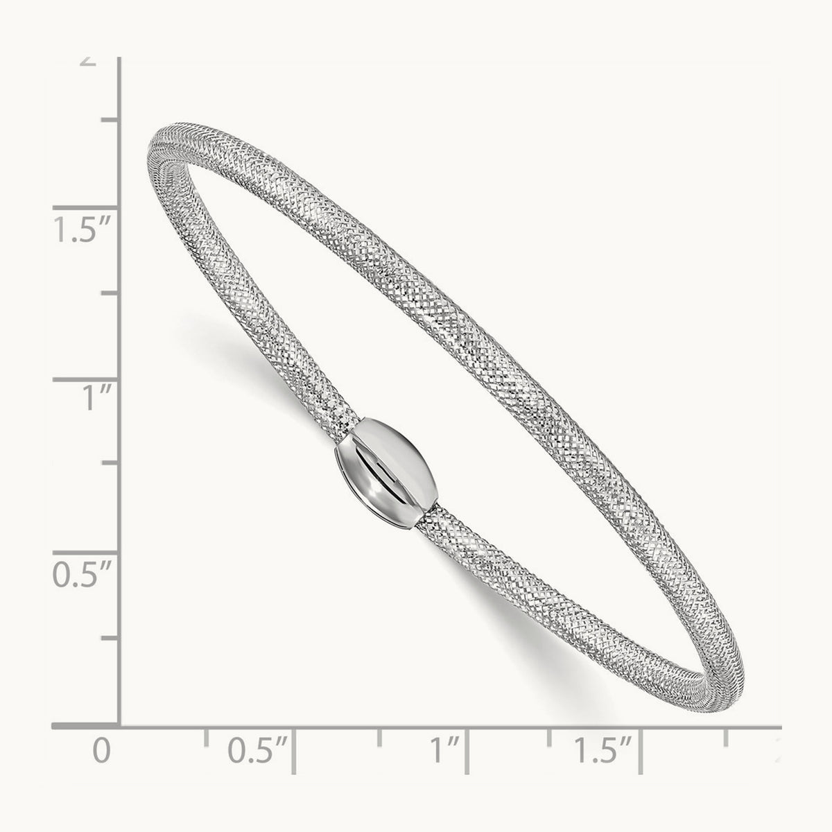 Woven Mesh Slip-On Bracelet — 14K White Gold