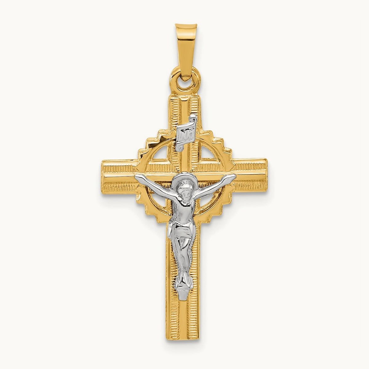 Hollow INRI Crucifix Pendent — 31.5mm