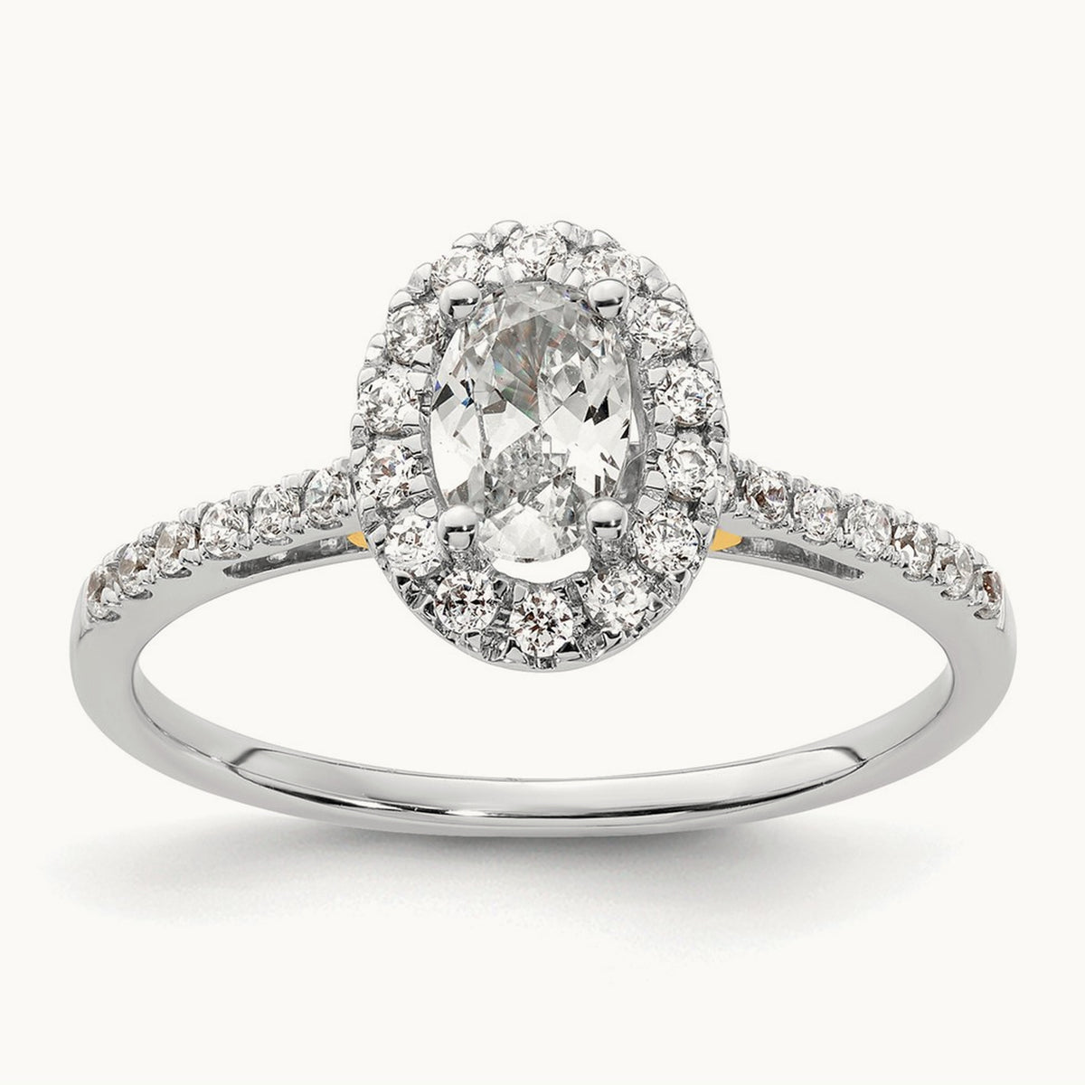 Oval Halo Semi-Mount Engagement Ring — 1/4 ct, 7