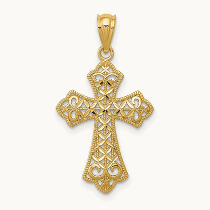 Polished Filigree Cross Pendant — 26.19mm