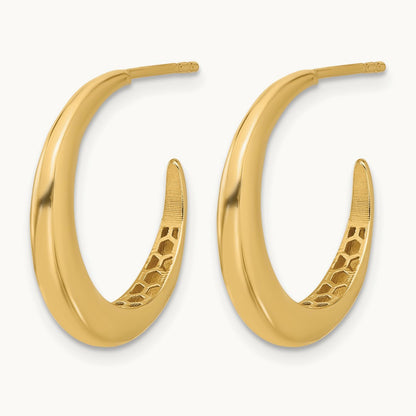 Polished J-Hoop Post Earrings — Leslie's — photo set