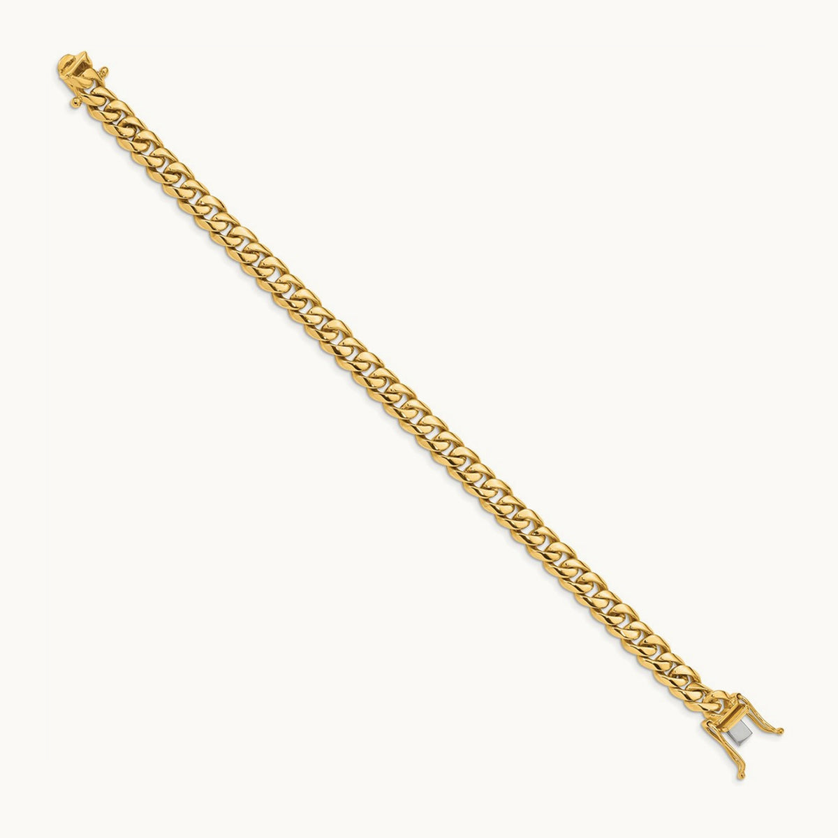 Hand-polished Rounded Curb Link Bracelet — 14K Yellow Gold, 7.25mm