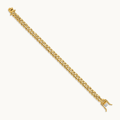 Hand-polished Rounded Curb Link Bracelet — 14K Yellow Gold, 7.25mm