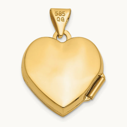 Floral I LOVE YOU Heart Locket, 14K