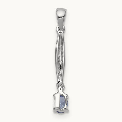 Diamond and .20 Tanzanite Pendant, 14K White Gold