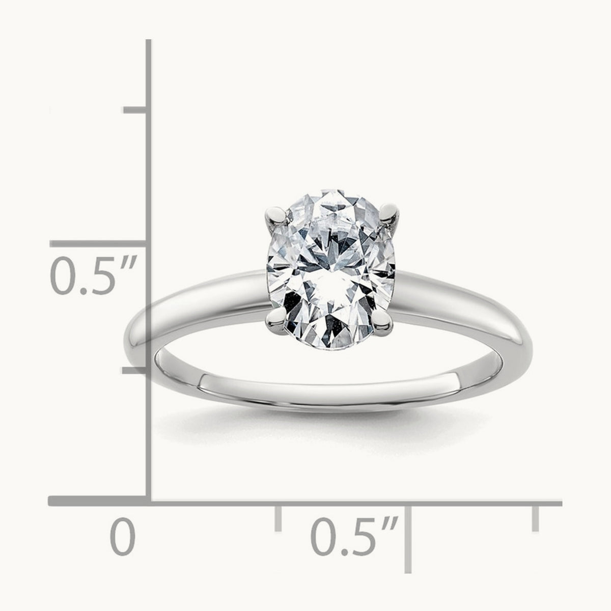 Oval Solitaire Engagement Ring, 0.50-5.00 ct tw Lab-Grown Diamond — 1 1/4 ct, 14K White Gold