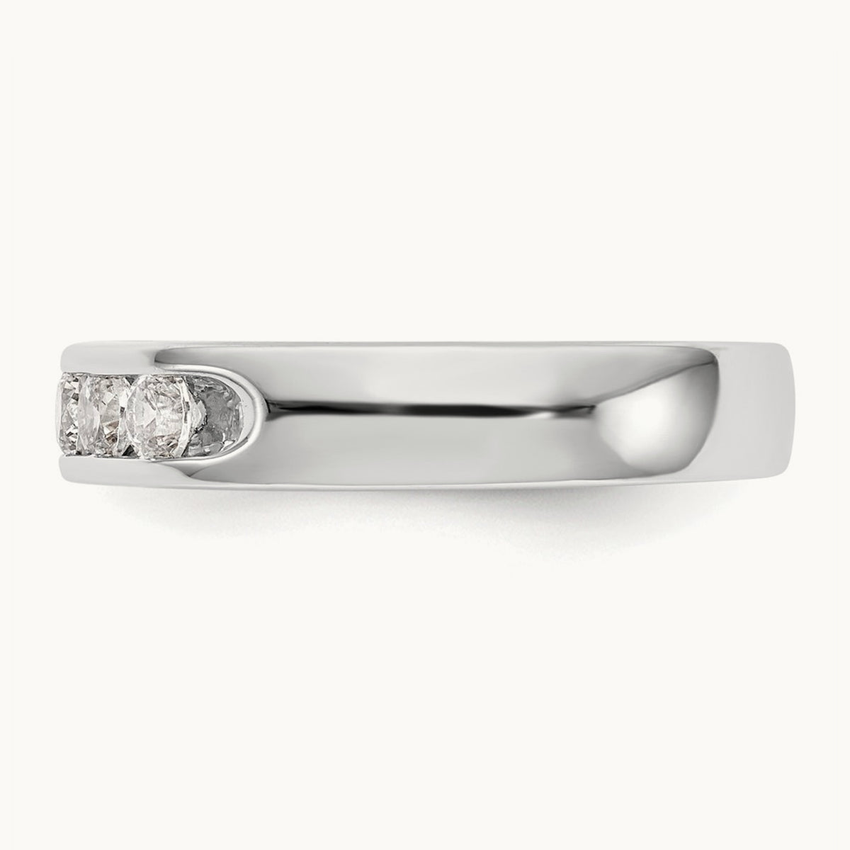 5-Stone Diamond Channel Band, 14K White Gold