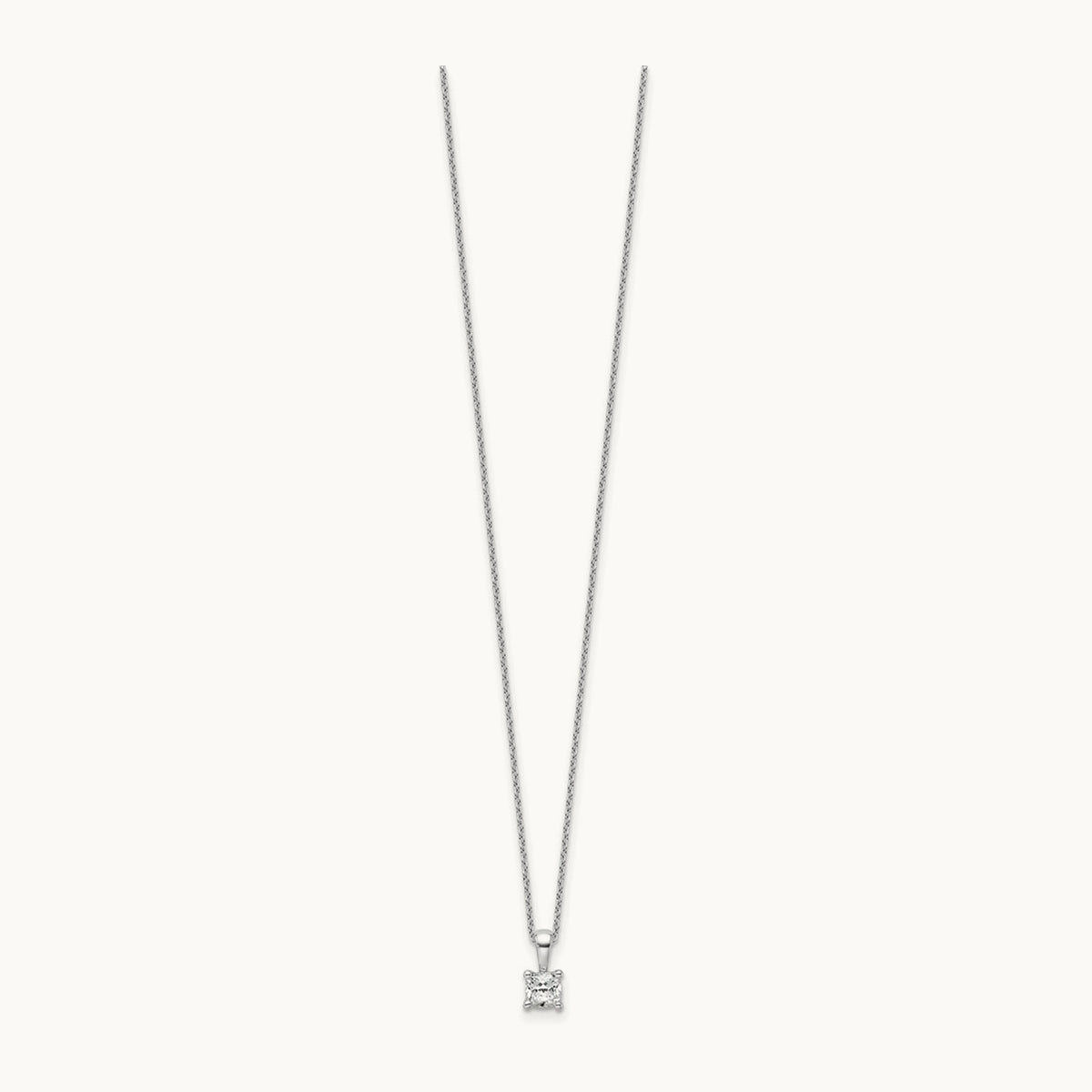 Cushion Pendant Necklace, 0.50-2.00 ct tw Lab-Grown Diamond — 1/2 ct, 14K White Gold