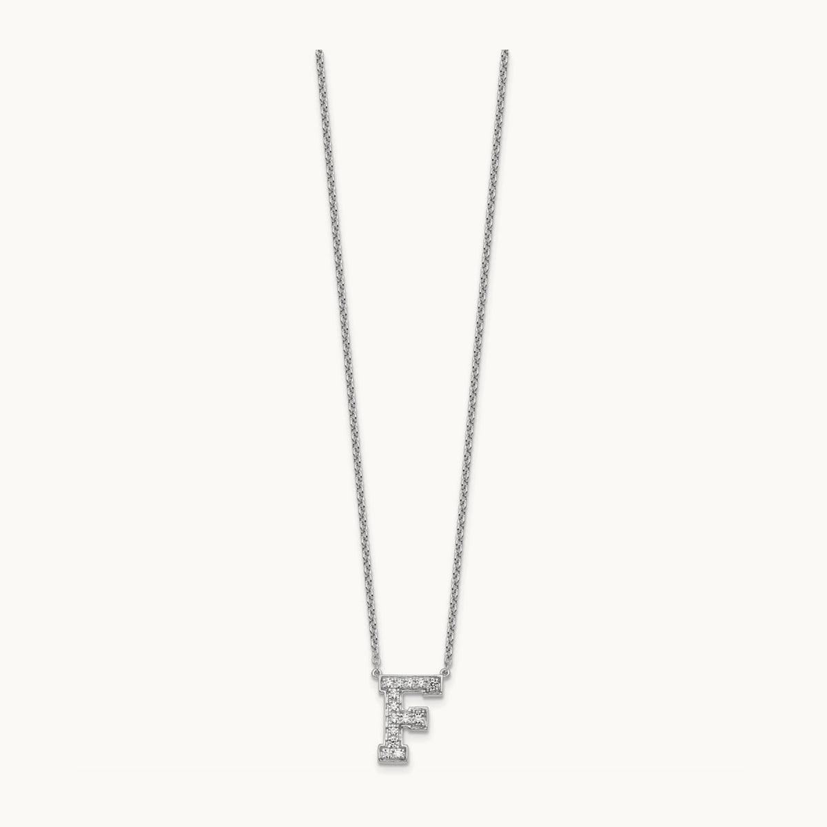 Initial Necklace — 14K White Gold, F, 1/3 ct