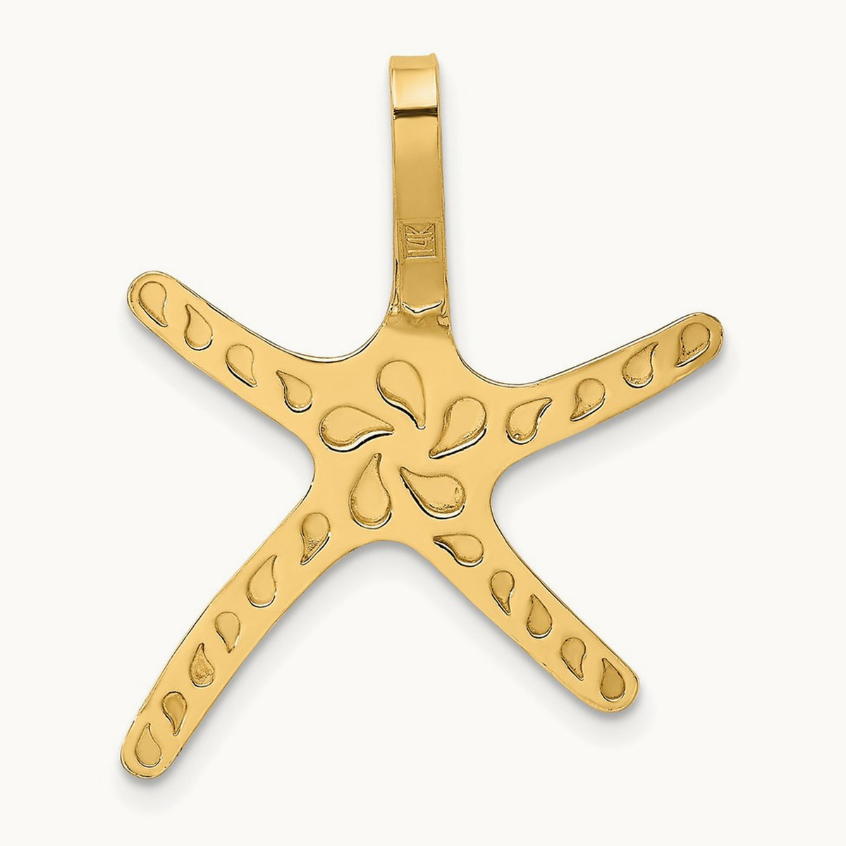 Polished Starfish Chain Slide — 14K Yellow Gold