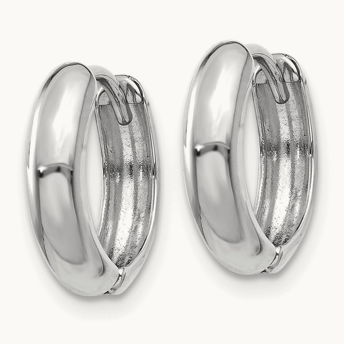 Polished Hinged Hoop Earrings — 14K Rose Gold