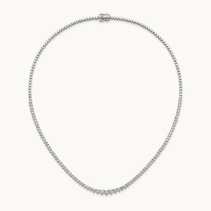 Graduated Tennis Necklace, 6.50 ct tw Lab-Grown Diamond — 14K White Gold